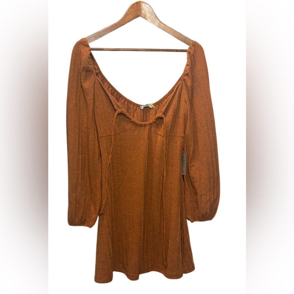 Good Luck Gem Warm Brown Knit Dress
